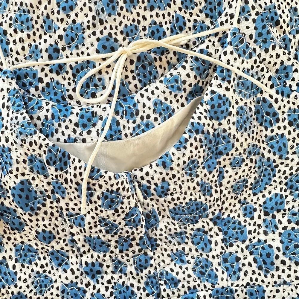 Opening Ceremony Blue Leopard Print Dress with Delicate Ties in Size 2 - NWT - Picture 3 of 5